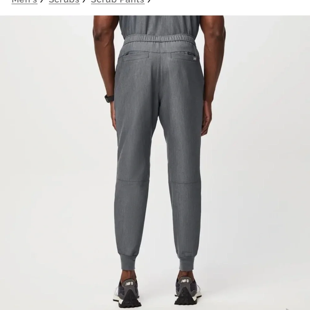 Figs Tansen Gray scrub Jogger Pants with Green Drawstring size MT